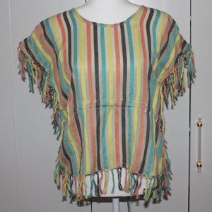Vintage Havana multicolored striped boho top